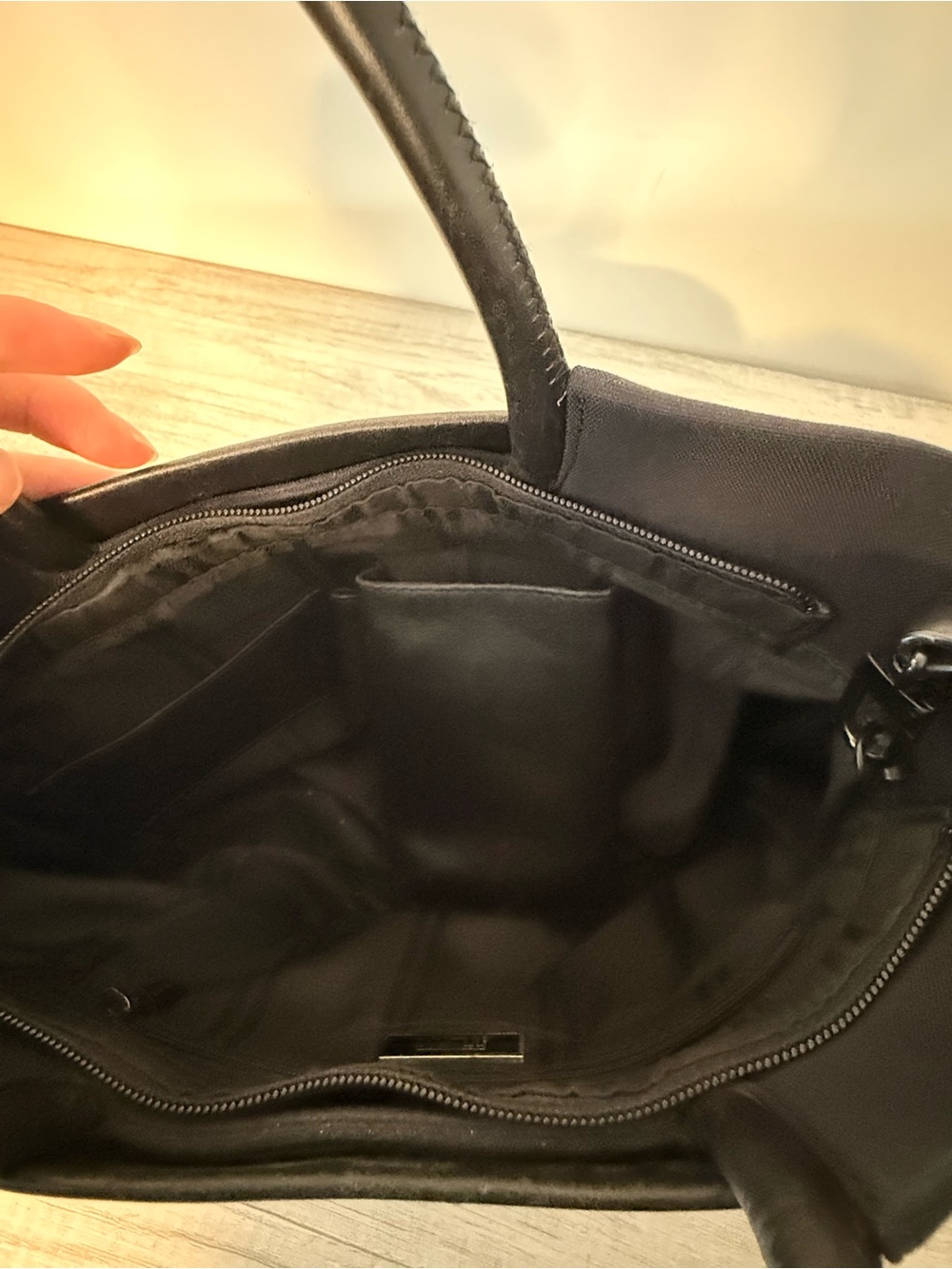 Tumi Black Leather & Neoprene Everyday Carryall Tote - Picture 5 of 8